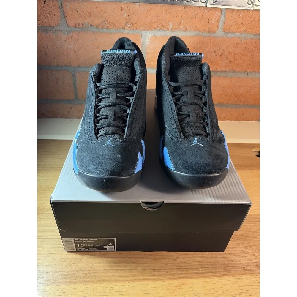 New Jordan Air Jordan 12.5 University Blue Black Suede 487471-007 Men's Sneaker